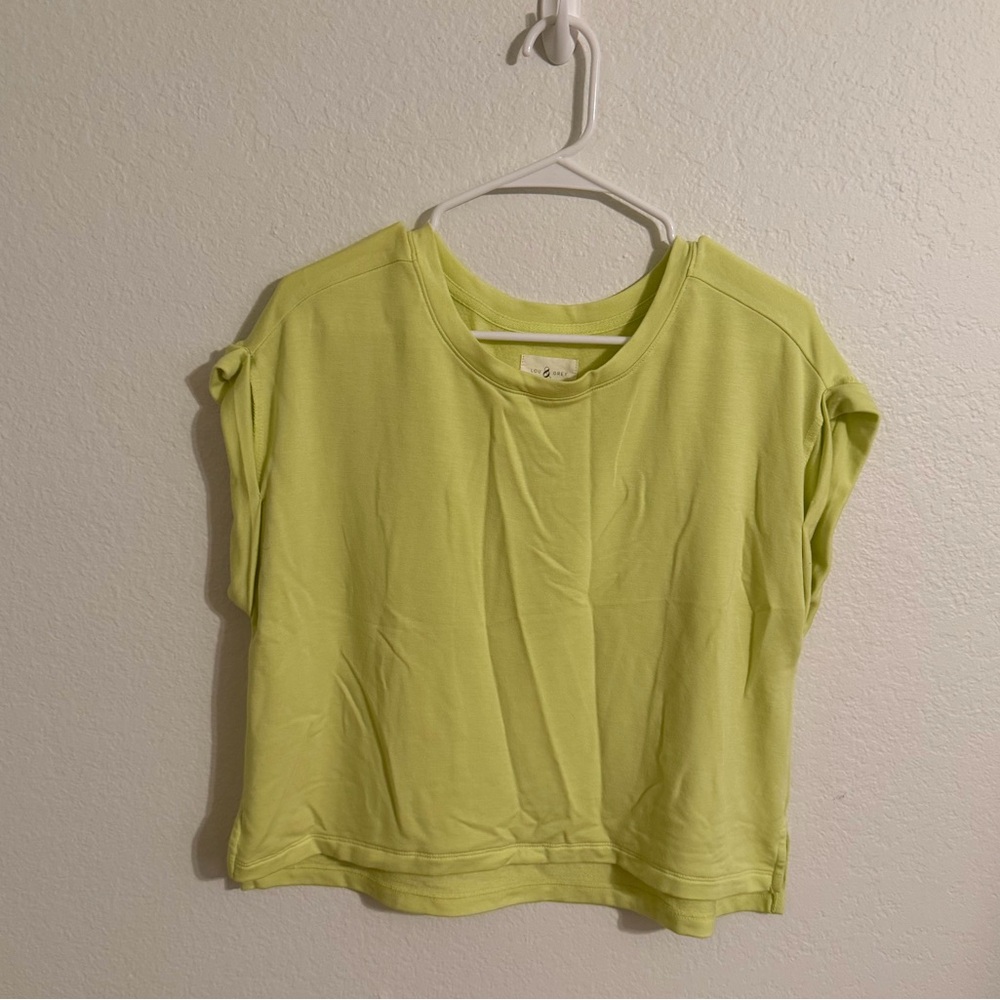 Lou and grey-loft-chartreuse semi cropped top-small